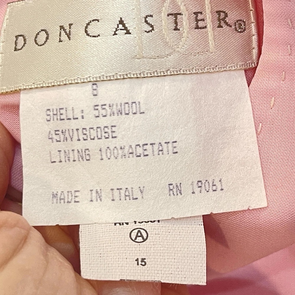 Doncaster Dress‎ Womens 8 Pink Wool Blend Sleeveless Sheath Made In Italy Money - Picture 3 of 10